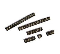 sourcing map Adjustable Removable Mini Cube Price Tag Display Number Letter Price Label Stand Block Kit for Shop Counter Gold on Black,6.3x9mm,10 Sets
