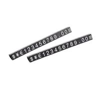sourcing map Adjustable Removable Mini Cube Price Tag Display Number Letter Price Label Stand Block Kit for Shop Counter White on Black,3.3x5.6mm,14 Sets