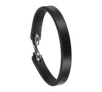 sourcing map Adjustable Retro Leather Bracelet Blanks 7.9x0.4 Inch S Hook Minimalist Narrow Leather Wristbands Bracelets for DIY Craft Jewelry Making Supplies for Men Women, Black