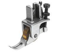 sourcing map Adjustable Sewing Presser Foot with Rubber Wheel Stainless Steel Zipper Presser Foot Stitching PVC Leather Fabric for Industrial Sewing Machine, Yellow