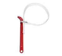 sourcing map Adjustable Strap Wrench 8 Inch Handle Belt Strap Wrenches Oil Filter Spanner for Replacing Water Oil Filter PVC Pipe Joints, Red White