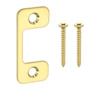 sourcing map Adjustable Strike Plate, 2-1/4" x 1" Stainless Steel Deadbolt Strike Plate, Adjustable Latch Strike Plate with Screws for Exterior Doors, Gold