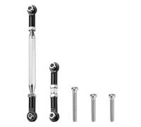 sourcing map Adjustable Turnbuckles Camber Link Linkages Aluminum Alloy Upgrade Parts RC Car Steering Pull Rod Servo Linkages Tie Rod for MN 1:12 D90 RC Car Crawler,Black