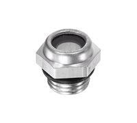 sourcing map Air Compressor Oil Level Gauge Sight Glass G1/4" Male Threaded Aluminum Liquid Indicator Sight Window