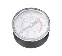 sourcing map Air Compressor Parts Pressure Gauge 1/4BSP 12.5mm Male Thread Back Mount 0-180 PSI