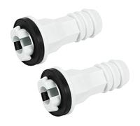 sourcing map Air Conditioner Drain Hose Connector 15mm Tube Straight Fitting Replacement Part Accessories for Mini-Split Window AC, Beige Pack of 2