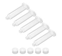 sourcing map Air Distribution 10CC/10ML Clear Adhesive Syringes Tube Sleeve with Piston for Industrial, 5 Pcs