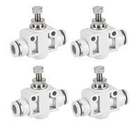 sourcing map Air Flow Control Valve, in-line Speed Controller Union Straight, 8mm Tube Outer Diameter 4Pcs