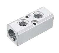 sourcing map Air Manifold, 2 Way 4 Port 1/2" Supply 1/4" Output Port Aluminum Air Compressor Pneumatic Manifold Distribution Block for Compressor Cylinder