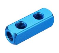 sourcing map Air Manifold, 2 Way 5 Port 1/4" Supply 1/4" Output Port Aluminum Air Compressor Pneumatic Manifold Distribution Block for Compressor Cylinder