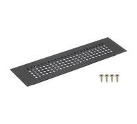 sourcing map Air Vents Cover, 1Pcs 200 x 50mm Aluminum Alloy Rectangle Air Return Vent Cover with Screw, Ventilation Grille Decorative Covers for Door Cupboard Wardrobe Shoes Cabinet (Black)