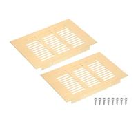 sourcing map Air Vents Cover,2Pcs 150x100mm Mesh Air Return Vent Cover,Gold | Aluminum Alloy,Rectangle Louvered Ventilation Grille for Shoe Cabinet Wardrobe