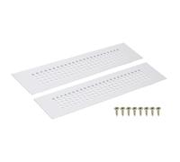 sourcing map Air Vents Cover, 2Pcs 200 x 50mm Aluminum Alloy Rectangle Air Return Vent Cover with Screw, Ventilation Grille Decorative Covers for Door Cupboard Wardrobe Shoes Cabinet (Silver)