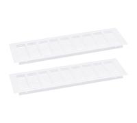 sourcing map Air Vents Cover, 2Pcs 400 x 80mm - Aluminum Alloy Mesh Air Return Vent Cover, Rectangle Louvered Ventilation Grille for Shoe Cabinet Wardrobe (White)