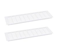sourcing map Air Vents Cover, 2Pcs 500 x 150mm - Aluminum Alloy Mesh Air Return Vent Cover, Rectangle Louvered Ventilation Grille for Shoe Cabinet Wardrobe (White)