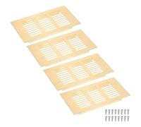 sourcing map Air Vents Cover, 4Pcs 150 x 80mm - Aluminum Alloy Mesh Air Return Vent Cover, Rectangle Louvered Ventilation Grille for Shoe Cabinet Wardrobe (Gold)