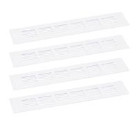 sourcing map Air Vents Cover, 4Pcs 250 x 50mm - Aluminum Alloy Mesh Air Return Vent Cover, Rectangle Louvered Ventilation Grille for Shoe Cabinet Wardrobe (White)