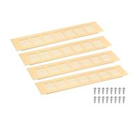 sourcing map Air Vents Cover, 4Pcs 300 x 60mm - Aluminum Alloy Mesh Air Return Vent Cover, Rectangle Louvered Ventilation Grille for Shoe Cabinet Wardrobe (Gold)
