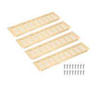 sourcing map Air Vents Cover, 4Pcs 400 x 100mm - Aluminum Alloy Mesh Air Return Vent Cover, Rectangle Louvered Ventilation Grille for Shoe Cabinet Wardrobe (Gold)