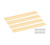 sourcing map Air Vents Cover, 4Pcs 400 x 50mm - Aluminum Alloy Mesh Air Return Vent Cover, Rectangle Louvered Ventilation Grille for Shoe Cabinet Wardrobe (Gold)