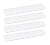 sourcing map Air Vents Cover, 4Pcs 450 x 80mm - Aluminum Alloy Mesh Air Return Vent Cover, Rectangle Louvered Ventilation Grille for Shoe Cabinet Wardrobe (White)
