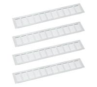 sourcing map Air Vents Cover, 4Pcs 450 x 80mm - Aluminum Alloy Mesh Air Return Vent Cover, Rectangle Louvered Ventilation Grille for Shoe Cabinet Wardrobe (Silver)