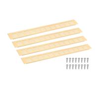 sourcing map Air Vents Cover, 4Pcs 500 x 60mm - Aluminum Alloy Mesh Air Return Vent Cover, Rectangle Louvered Ventilation Grille for Shoe Cabinet Wardrobe (Gold)