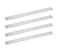 sourcing map Air Vents Cover, 4Pcs 600 x 50mm - Aluminum Alloy Mesh Air Return Vent Cover, Rectangle Louvered Ventilation Grille for Shoe Cabinet Wardrobe (Silver)