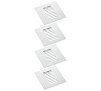 sourcing map Air Vents Cover, 4Pcs 80m x 80mm - Aluminum Alloy Mesh Air Return Vent Cover, Rectangle Louvered Ventilation Grille for Shoe Cabinet Wardrobe (Silver)