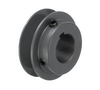 sourcing map AK24-1 V-Belt Sheave 1"Bore 2.45"OD Single Groove Web Sheave Bored-to-Size Sheave, Cast Iron, Belt Section for 4L or A Belt