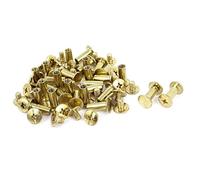 sourcing map Albums Scrapbook 5x12mm Brass Plated Binding Chicago Screw Post 30pcs