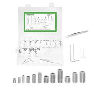 sourcing map Allen Head Socket Hex Grub Screw Assortment Kit, 240PCS M1.6/M2//M2.5/M3 304 Stainless Steel Internal Hex Drive Cup-Point Set Screws Assortment Kit