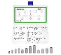 sourcing map Allen Head Socket Hex Grub Screw Assortment Kit, 240PCS M2//M2.5/M3 304 Stainless Steel Internal Hex Drive Cup-Point Set Screws Assortment Kit