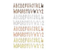 sourcing map Alloy Metal Charm Alphabet Letter Pendant A-Z Alphabet Bead for DIY Craft(Gold,Bright Silver,Rose Gold,Red Copper,4 Sets/104pcs)