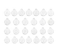 sourcing map Alphabet A-Z Enamel Letter Charm Jewelry Charm Enamel Initial Charm Silver White Pendant Charm for Jewelry Making, Bracelet, Craft, Pack of 52