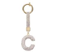 sourcing map Alphabet C Letter Bag Charm Rhinestone Initial Alphabet Letters Charm Accessories for Keychain Bracelet Wristband Necklace Jewelry Making Bags, White