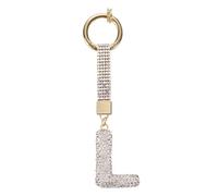 sourcing map Alphabet L Letter Bag Charm Rhinestone Initial Alphabet Letters Charm Accessories for Keychain Bracelet Wristband Necklace Jewelry Making Bags, White