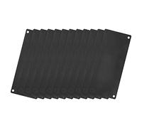sourcing map Aluminium Blank Tags, 80 x 40 x 0.5mm Rectangle Engraving Blanks Card with 4 Hole for Machine Nameplate DIY Label Tag, 12Pcs (Black)