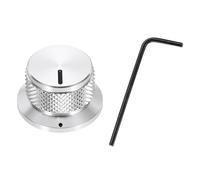 sourcing map Aluminium Knurled Potentiometer Knobs 1/4" Volume Tone Control Top Hat Knob for Guitar Instruments Audio Mixer Amplifier Silver