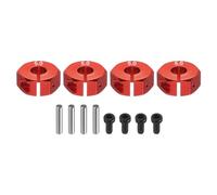 sourcing map Aluminum 12mm Wheel Hex Hubs Drive Adapters Red 5mm Thickness with Screws and Pins for RC Car Upgrade Replacement Parts 4Pcs