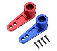 sourcing map Aluminum Alloy 25T Steering Servo Arm Horn Red/Dark Blue for 1/8 1/10 RC Car/Boat/Airplane Boat Accessories 2 Pcs