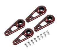 sourcing map Aluminum Alloy 25T Steering Servo Double Hole Arm Horn Red for DIY RC Car/Boat/Airplane Boat Accessories 4 Pcs