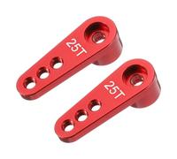 sourcing map Aluminum Alloy 25T Steering Servo Single Arm Horn Red for DIY RC Car/Boat/Airplane Boat Accessories 2 Pcs