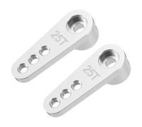 sourcing map Aluminum Alloy 25T Steering Servo Single Arm Horn Silver for DIY RC Car/Boat/Airplane Boat Accessories 2 Pcs