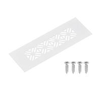 sourcing map Aluminum Alloy Air Vents, 150 x 50mm / 5.9 x 2" Rectangle Louvered Ventilation Grille Cover with Mounting Screws for Door Cabinet Wardrobe, White