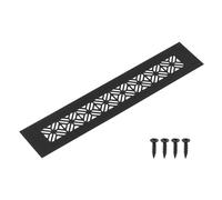 sourcing map Aluminum Alloy Air Vents, 250 x 50mm / 9.8 x 2" Rectangle Louvered Ventilation Grille Cover with Mounting Screws for Door Cabinet Wardrobe, Matt Black
