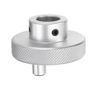sourcing map Aluminum Alloy Handwheel 50mm OD 16mm Bore Lathe Hand Wheel with Rotate Handle Aluminum Milling Machine Handle with Wrench and 2pcs Screws for Milling Machine Lathe, Silver Tone