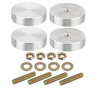 Sourcing Map Aluminum Disc Set of 4 - M8 Thread, 40mm Diameter, 10mm Thick, Round Shape, Glass Table Top Adapter