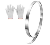 sourcing map Aluminum Flashing Roll, 0.8" x 6.56ft Roof Flashing Metal Strip Sheet Roll 2mm Thick with Gloves for House Repair Sealing Window Door