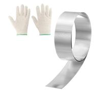 sourcing map Aluminum Flashing Roll, 1.2" x 3.28ft Roof Flashing Metal Strip Sheet Roll 0.1mm Thick with Gloves for House Repair Sealing Window Door